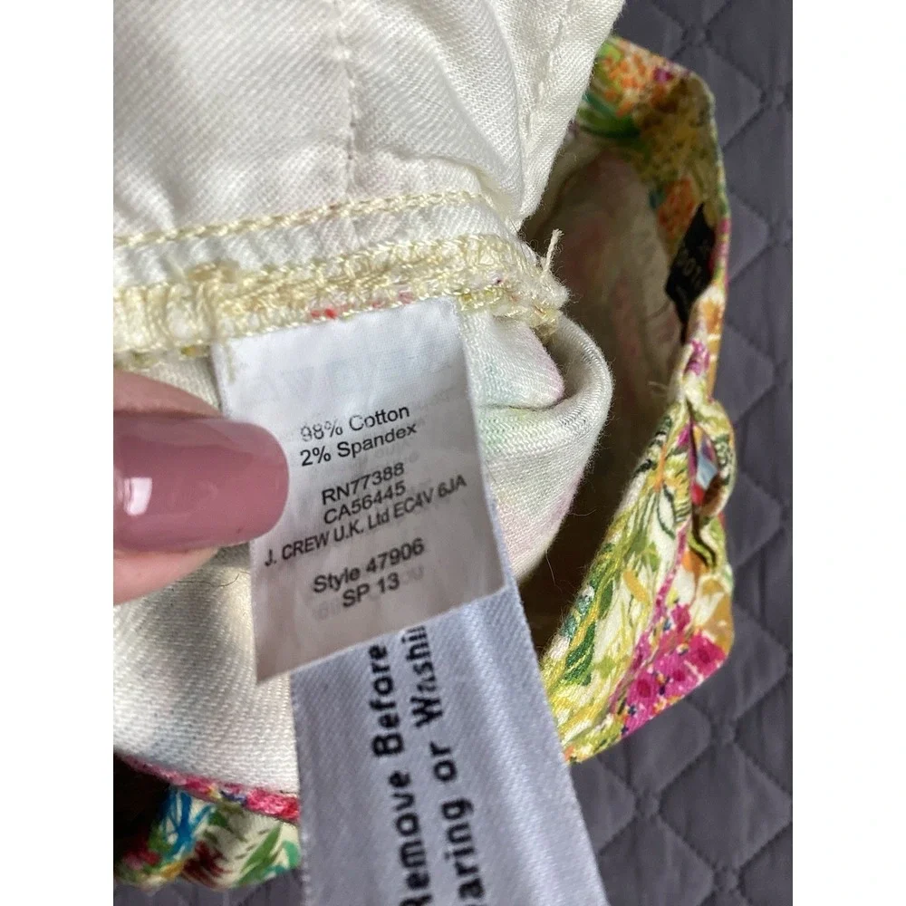 J. Crew Toothpick Pants Womens 26 Floral Print Liberty Art Ankle Jeans festival - Picture 5 of 16